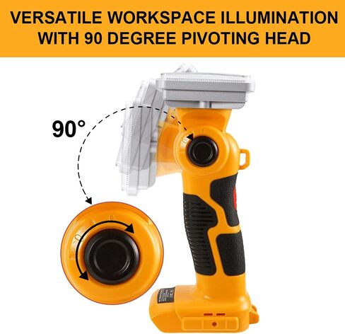 Hipoke 18W Dewalt Light Powered by Dewalt 20V Max Lithium-ion Batteries, 2000LM Flashlight Spotlight with USB Port, LED Work Light 110 Degree Pivoting Head Zinc Alloy… in Saudi Arabia
