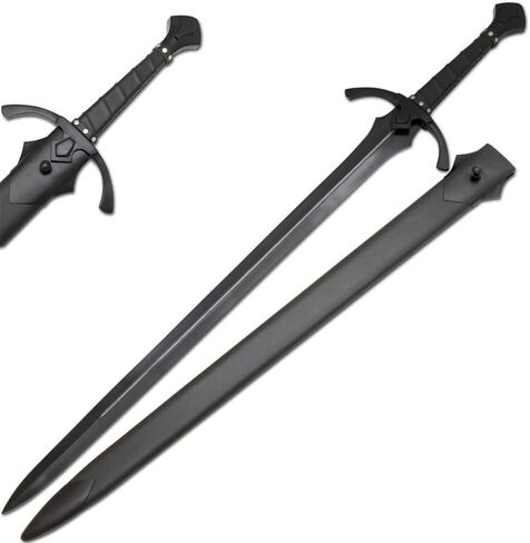 Medieval Warrior Black Sword 42 inch Overall Handmade Hand Forged 1065 High Carbon Steel Full Tang in Saudi Arabia