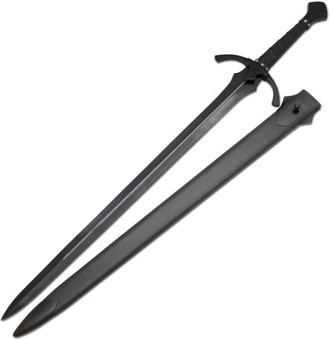 Medieval Warrior Black Sword 42 inch Overall Handmade Hand Forged 1065 High Carbon Steel Full Tang in Saudi Arabia