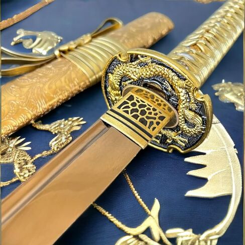 Mini Katana - Full Sized Katana, Sharpened 1060 Carbon Steel Blade - Full Tang - Scabbard, Stand, Dust Bag, and Hard Case Included - for Light Cutting, Practice, and Display in Saudi Arabia
