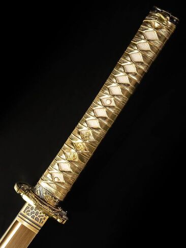 Mini Katana - Full Sized Katana, Sharpened 1060 Carbon Steel Blade - Full Tang - Scabbard, Stand, Dust Bag, and Hard Case Included - for Light Cutting, Practice, and Display in Saudi Arabia