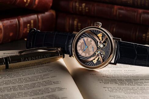 Thomas Earnshaw Mens 43mm Beaufort Anatolia Double Barrel Automatic Watch with Open Heart Dial and Genuine Leather Strap ES-8059 in Kuwait