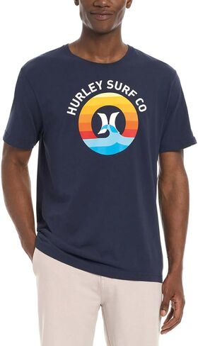 Hurley Men's Icon Slash Gradient T-Shirt, Blue, Large in Saudi Arabia