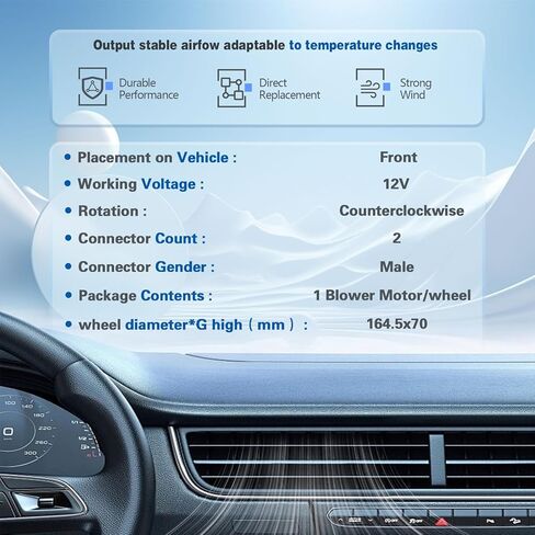 HVAC Heater Blower Motor with Fan Cage Compatible with Honda Civic 2001-2005, Honda CR-V 2002-2006, Mitsubishi Endeavor 2004-2005, Suzuki Aerio 2002-2007, Replace# 79310S5DA01, HO3126101 in Kuwait
