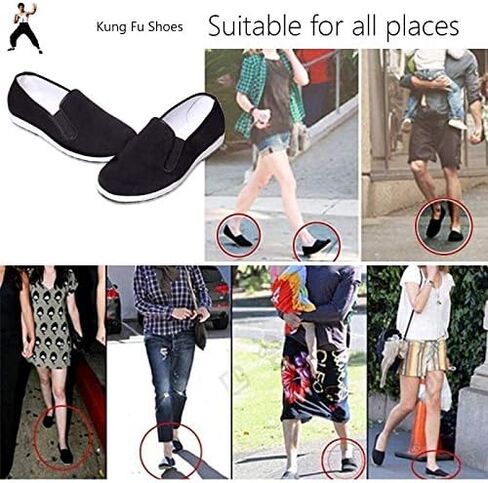 Kung Fu Shoes Martial Arts Shoes Men/Women Chinese Traditional Old Beijing Shoes Kung Fu Tai Chi Rubber Sole Shoes Black (Black, Adult, Men, 9, Numeric, US Footwear Size System, Medium) in Saudi Arabia