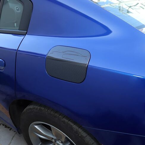 Hoolcar Gas Cap Fuel Filler Door Gas Tank Cap Trim Cover for 2011-2021 Dodge Charger, Black in Saudi Arabia