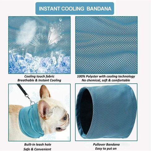 Dog Instant Cooling Bandana Scarf - 2Pcs Summer Pet Bandana Pet Collar Bulldog Ice Collar Towels for Small Medium Breeds (Small) in Saudi Arabia