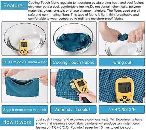Dog Instant Cooling Bandana Scarf - 2Pcs Summer Pet Bandana Pet Collar Bulldog Ice Collar Towels for Small Medium Breeds (Small) in Saudi Arabia