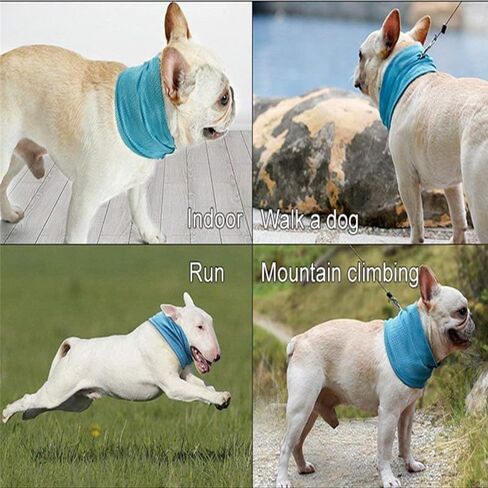 Dog Instant Cooling Bandana Scarf - 2Pcs Summer Pet Bandana Pet Collar Bulldog Ice Collar Towels for Small Medium Breeds (Small) in Saudi Arabia
