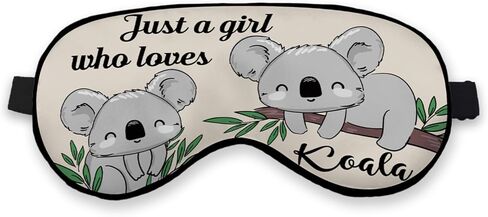 مجرد فتاة تحب الكوالا قناع العين للنساء والرجال والأطفال، هدايا كوالا للفتيات، قناع نوم كوالا لطيف قناع العين المعتم الحريري للسفر ليلاً، قناع نوم بأشرطة قابلة للتعديل من كوالا in Kuwait
