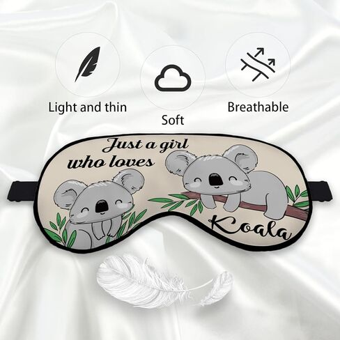 مجرد فتاة تحب الكوالا قناع العين للنساء والرجال والأطفال، هدايا كوالا للفتيات، قناع نوم كوالا لطيف قناع العين المعتم الحريري للسفر ليلاً، قناع نوم بأشرطة قابلة للتعديل من كوالا in Kuwait