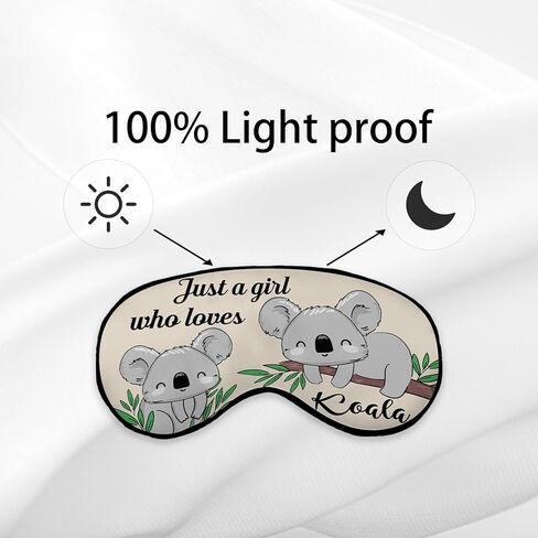 مجرد فتاة تحب الكوالا قناع العين للنساء والرجال والأطفال، هدايا كوالا للفتيات، قناع نوم كوالا لطيف قناع العين المعتم الحريري للسفر ليلاً، قناع نوم بأشرطة قابلة للتعديل من كوالا in Kuwait