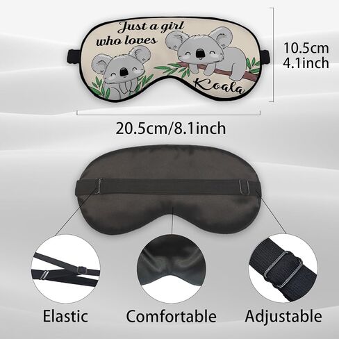 مجرد فتاة تحب الكوالا قناع العين للنساء والرجال والأطفال، هدايا كوالا للفتيات، قناع نوم كوالا لطيف قناع العين المعتم الحريري للسفر ليلاً، قناع نوم بأشرطة قابلة للتعديل من كوالا in Kuwait