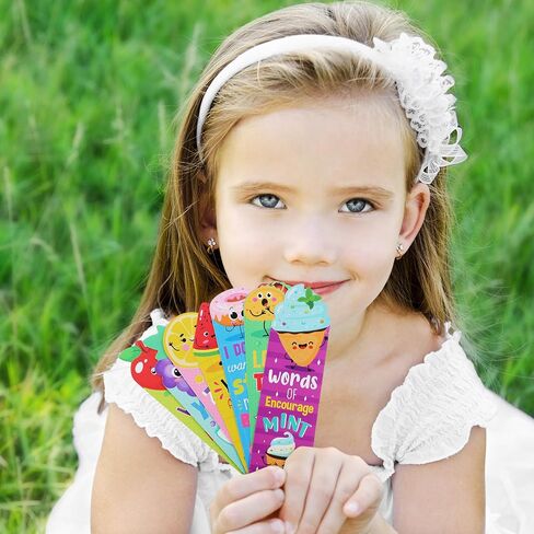 Lincia 90 Pcs Scented Bookmarks Scratch and Sniff Bookmarks Cute Bookmarks for Kids Fruit Food Scented Fun Bookmarks Assorted Scented Bookmarks for Students, Teens, Food Lovers, 30 Styles in Saudi Arabia