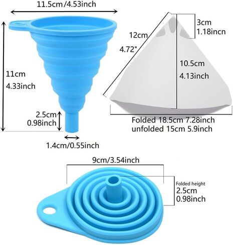 100 PCs Paper Filter with Cone Silicone Resin Funnel(Large), Paint Strainer or Resin Strainer kit Hole Size 0.150mm Resin Funnel Disposable for Anycubic Photon DLP SLA UV 3D Printer Resin in Saudi Arabia
