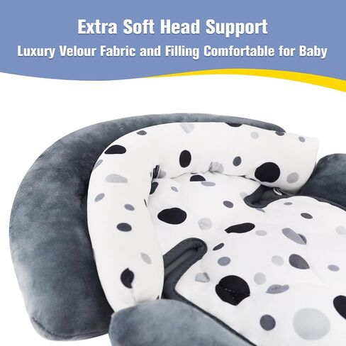 KAKIBLIN Upgraded 3 in 1 Infant Car Seat Insert, Baby Car Seat Cushion Pad,Reversible Baby Carseat Head & Body Support for Newborn and Toddler 0-12 Month, Perfect for Car seat, Strollers, Swings in Saudi Arabia