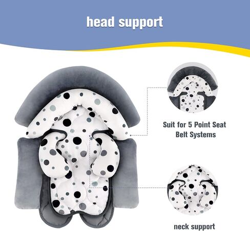 KAKIBLIN Upgraded 3 in 1 Infant Car Seat Insert, Baby Car Seat Cushion Pad,Reversible Baby Carseat Head & Body Support for Newborn and Toddler 0-12 Month, Perfect for Car seat, Strollers, Swings in Saudi Arabia