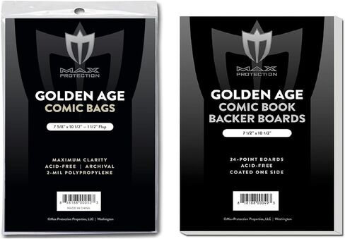 حقائب وألواح كتب هزلية فائقة الوضوح بحجم Golden Age - مساحة تخزين أرشيفية ممتازة لمجموعتك المصورة (100 حزمة) in Kuwait