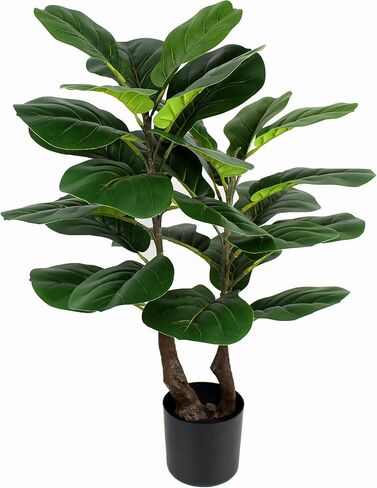 28" Artificial Fiddle Leaf Fig Tree/Fake Ficus Lyrata Faux Plant in Pot for Office Decoration Home Décor in Saudi Arabia