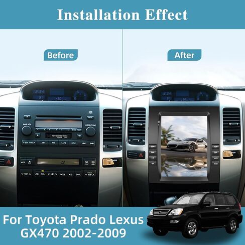 [2+64G] راديو سيارة NHOPEEW لسيارة Lexus GX470 Toyota Prado 2002-2009 - Carplay اللاسلكي وAndroid Auto - شاشة لمس عمودية 9.7 بوصة ستيريو Android للسيارة - Hi-Fi/WiFi/GPS/SWC + كاميرا احتياطية AHD in Saudi Arabia