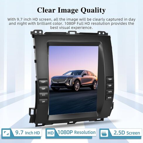 [2+64G] راديو سيارة NHOPEEW لسيارة Lexus GX470 Toyota Prado 2002-2009 - Carplay اللاسلكي وAndroid Auto - شاشة لمس عمودية 9.7 بوصة ستيريو Android للسيارة - Hi-Fi/WiFi/GPS/SWC + كاميرا احتياطية AHD in Saudi Arabia