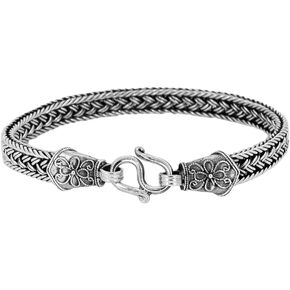 Silver Bracelet for Men, Handmade Byzantine Chain Bracelet, Made of Real Solid 925 Sterling Silver, Women's Silver Bracelet 8In, 8.5In, 9In