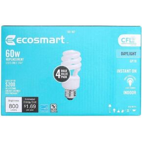 EcoSmart Spiral CFL Light Bulb, Daylight