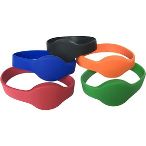 YARONGTECH eco Friendly 125khz EM4100 Blue red Green Orange Waterproof Silicone id Wristband,RFID Bracelet,RFID Wristband (Pack of 5)