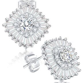 Earring Studs for Women/Girl, Stud Earrings for Women, Girl with Hypoallergenic Cubic Zirconia & White Gold Plating
