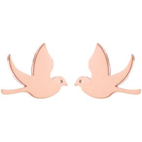 Minimalist Bird Small Little Stud Earrings for Women Teen Girls Cute Stainless Steel Flying Swallow Animal Cartilage Pierced Hypoallergenic Tiny Huggie Sleeper Studs Fashion Jewelry Birthday Gifts