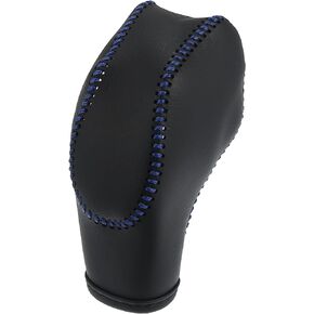 Unifizz Car Faux Gear Shift Leather Knob Cover Black with Blue Line for F-or-d Focus 2012-2018 Escape 2013-2019 Fusion 2013-2016 Fiesta Transit Van