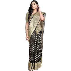 Chandrakala Banarasi Saree for Women with Unstitched Blouse Piece Indian Wear (1105)