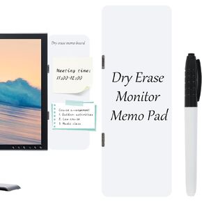 Monitor Memo Board, Magnetic Dry Erase Multifunction Whiteboard Monitor Side Panel, Desktop Memo Board with a Pen