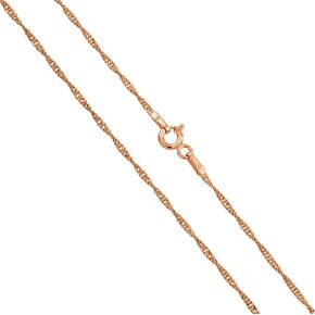 PORI JEWELERS 14K Gold 1.8MM Singapore Chain Necklace- Available in Yellow, White Rose or 3 tone -14"-30"
