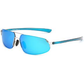 FEISEDY Vintage Sunglasses Men Polarized, Aviator Metal Frame Lightweight, Driving Fishing Running B0057