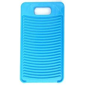 Washing board mini washboards plastic wash board for baby cloth small Items cloth diapeers used in bathroom sink small basin lightweight travelling small size(blue)