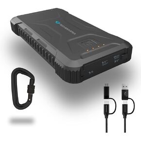 TECHSMARTER Rugged & Waterproof Power Bank, 20,000mAh 18W USB-C Portable Charger, Heavy Duty Battery Pack for Outdoors, Camping, Compatible with iPhone, iPads, Samsung, Androids