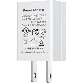 UL Certified USB Wall Charger - Power Supply 5v 1A (1000mA), Universal Portable Travel Power Adapter Plug for AQESO Blood Pressure Monitor, Travel Office Home Use
