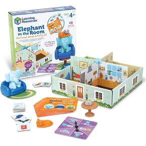 Learning Resources Elephant in The Room Positional Word Activity Set - Educational Games for Kids Ages 4+, Speech Therapy Tools