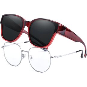 LVIOE Fit Over Sunglasses for Women Men Polarized Wear Over Eyeglasses with UV400 Protection LS8001