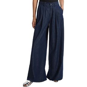 Theory Women's Pleated Wide Leg Pant, Indigo in Kuwait
