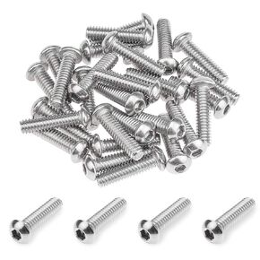 30 Pieces 1/4-20 x 1-1/2" Hex Button Head Socket Cap Bolts, Stainless Steel 18-8 (304), Full Thread