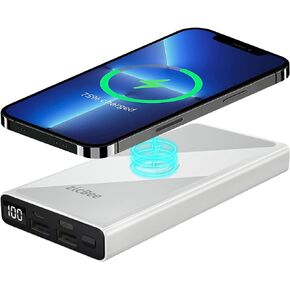 15W Wireless Portable Charger, 22.5W PD20W QC3.0 USB-C Fast Charging 10000mAh Power Bank LED Display, 2 Inputs and 4 Outputs, Slim & Light External Battery Pack for iPhone iPad Airpod Samsung LG Sony