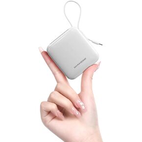 Portable Charger-2.7 in Mini Power Bank,10000Mah Battery Pack Fast Charging 20W with Built in Cable“for Dual Phone Charging" Compatible with iPhone 15 14 13 X Samsung S20 Google LG iPad