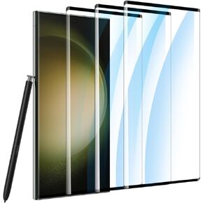 【3-PACK】 Designed for Samsung Galaxy S23 Ultra Screen Protector Case Friendly, 3D Curved,Screen Protector Galaxy S23 Ultra Tempered Glass cell Phone Film HD Clear
