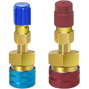R1234YF Quick Couplers Kit, R1234YF to R134A Quick Coupler Adapter, High/Low Side Conversion Kit R1234YF Hose Adapter Fitting Connector for Car Conditioner AC Charging