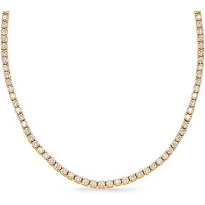 3-40 Carat LAB GROWN Round 14K Rose Gold 17 "Uniform Straight Diamond Tennis Riviera Necklace (D-E Color, VS1-VS2 Clarity) Graduating Premium Collection 4 Prong