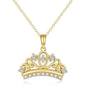 قلادة تاج من الذهب عيار 14 قيراط للنساء هدايا مجوهرات للزوجة كهدية عيد ميلاد لها in Kuwait