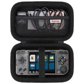 Supmay Hard Carrying Case for RG28XX Retro Handheld Game Console, Retro Game Travel Storage Holder with Mesh Bag for SD Card, USB Charging Cable, User Manual, Black