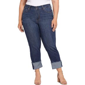 Seven7 Women's Plus Size High Cuff Slim Straight